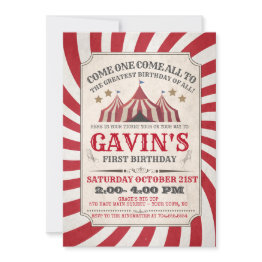 Small Carnival Birthday Invitation Front View