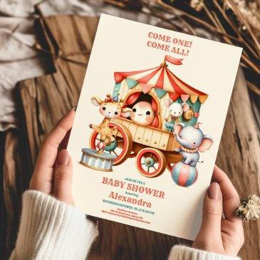 carnival circus festival baby shower invitation