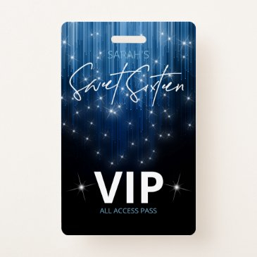 cascading lights sweet 16 blue id790 badge