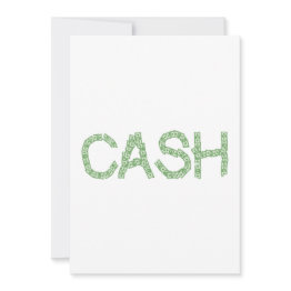 Small Cash Word Invitation Front View