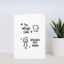 Small Cat Mom Birthday Invitations From The Cat Front View