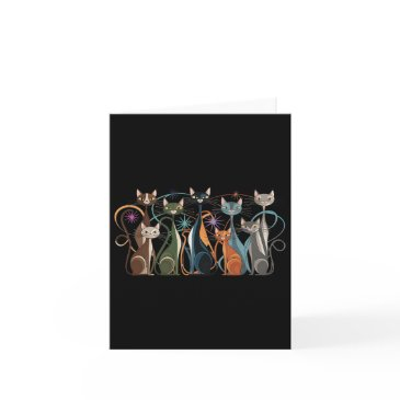 cat vintage retro mid-century modern look cats 50s invitations
