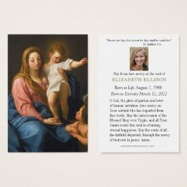 Small Catholic Funeral Memorial Prayer Mary Jesus John Front View