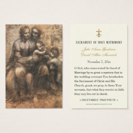 Small Catholic Leonardo Davinci Wedding Holy Invitations Front View