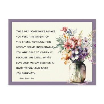 catholic religious st. padre pio quote floral postinvitations