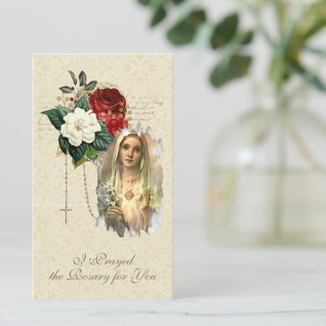 catholic virgin mary prayed the rosary note invitations