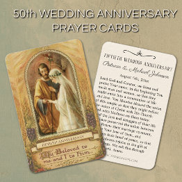 Small Catholic Wedding Anniversary Favor Holy Invitations Front View