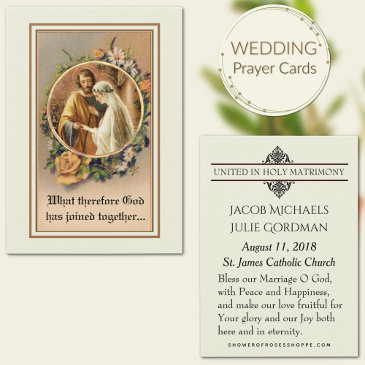 catholic wedding favor bride groom holy invitations