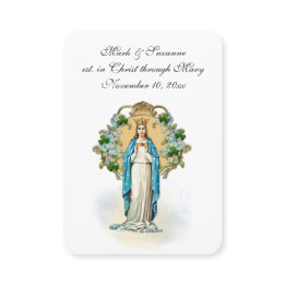 Small Catholic Wedding Virgin Mary Religious Holy Invitations Front View