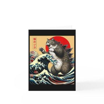 catzilla cat japanese art funny cat gifts for men invitations