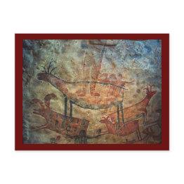Small Cave Painting Rock Art Postinvitations Front View