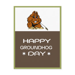 Small Celebrate Groundhog Day Postinvitations Front View