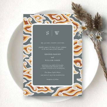 celebrate in color! batik wedding invitation