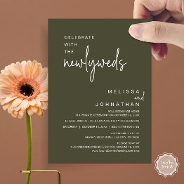 Small Celebrate With The Newlyweds, Wedding Dinner Invitation Front View
