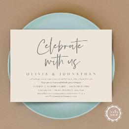 Small Celebrate With Us, Casual Wedding Elopement Party Invitation Front View