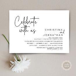 Small Celebrate With Us, Post Wedding Elopement Party Invitation Front View