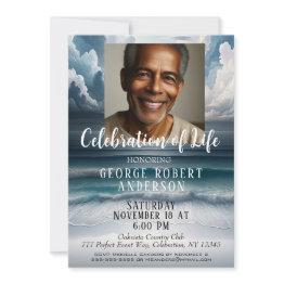 Small Celebration Of Life - Calm Waters Invitation Front View