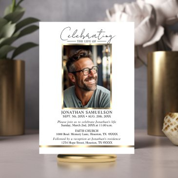 celebration of life gold thank you + poem invitation