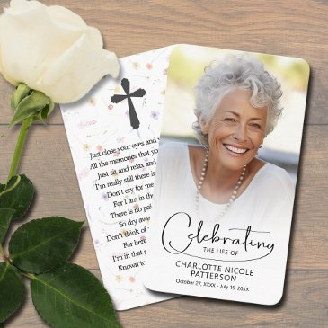 celebration of life photo bookmark prayer invitations
