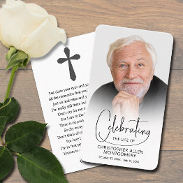 Small Celebration Of Life Photo Prayer Invitations Front View