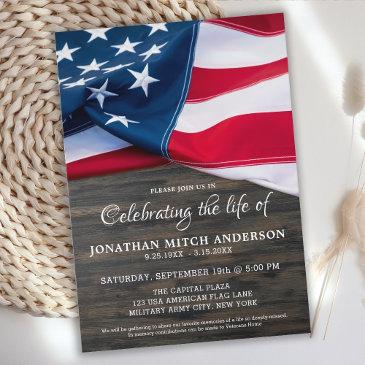 celebration of life veteran memorial patriotic invitation