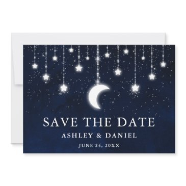 celestial moon stars string lights save the date