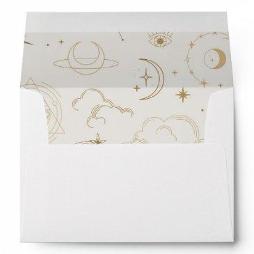 celestial mystical star sign wedding envelope