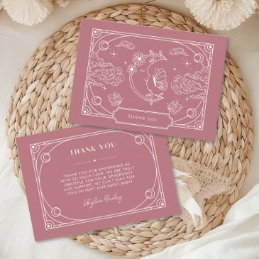 celestial tarot rose baby shower thank you invitations