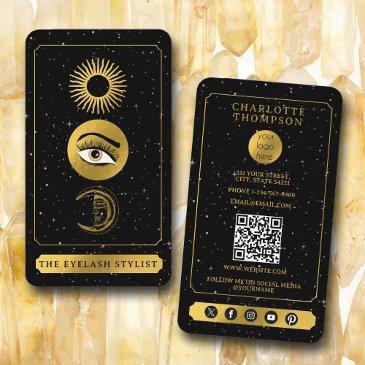 celestial tarot sun moon eyelash stylist business invitations