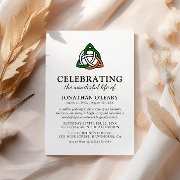 celtic knot classic irish funeral memorial invitat invitation