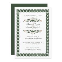 Small Celtic Knot | Modern Floral Irish Wedding Invitation Front View