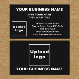 Small Center Aligned Style Black Business Invitations Front View