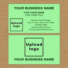 Small Center Aligned Style Light Green Business Invitations Front View