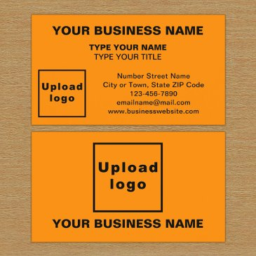 center aligned style orange business invitations