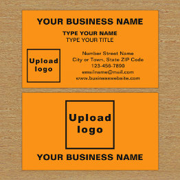 Small Center Aligned Style Orange Color Business Invitations Front View