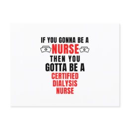 Small Certified Dialysis Nurse Announcement Postinvitations Front View