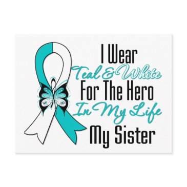 cervical cancer ribbon my hero my sister postinvitations