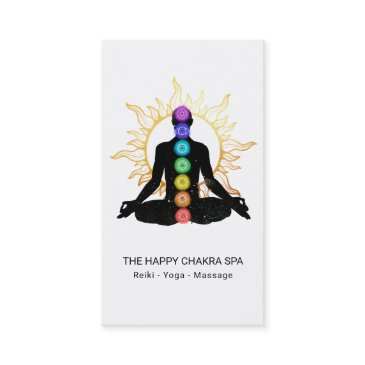 *~* chakra healing meditation lotus pose man sun business invitations