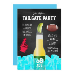 Small Chalkboard Football Tailgate Party Invitation Front View