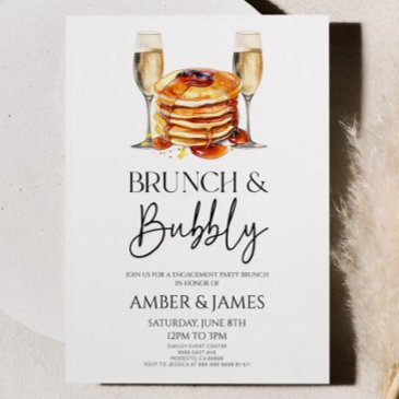 champagne brunch & bubbly engagement party brunch invitation