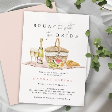champagne picnic | cute bridal shower brunch invitation