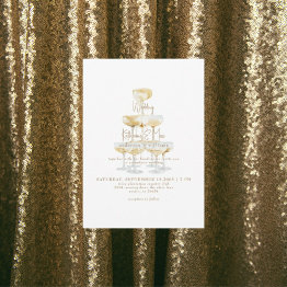 Small Champagne Tower Gold Text Wedding Ii Invitation Front View