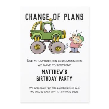 change of plans party cancellation postpone humor invitation