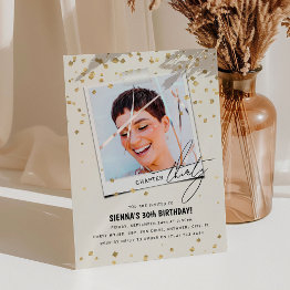 Small Chapter Thirty Fun Modern Photo 30th Birthday Invitation Front View