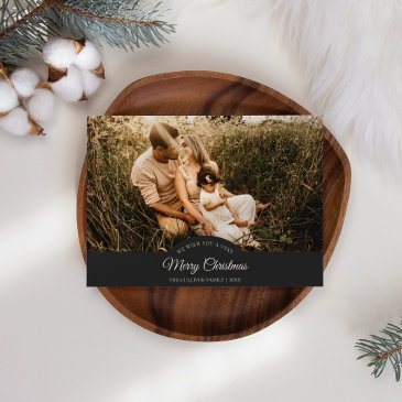 charcoal very merry christmas four photo landscape holiday invitations