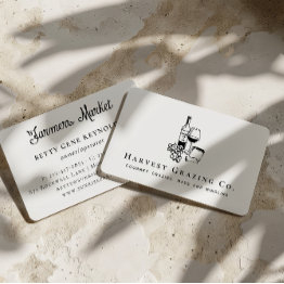 Small Charcuterie Gourmet Grazing & Wine Catering Business Invitations Front View