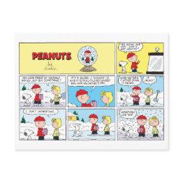 Small Charlie Brown | Snow Globe Postinvitations Front View