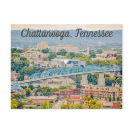 Small Chattanooga Tennessee Skyline Postinvitations Front View