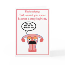 Small Cheap Boyfriend Hysterectomy Invitations Front View