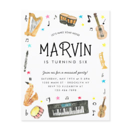 Small Cheap Instrument Cute Musical Notes Music Birthday Flyer Front View